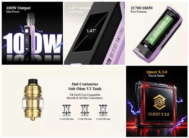 Lost Vape Thelema Solo 100 Pro Vape Kit Features Lost Vape Thelema Solo 100 Pro Vape Kit Features