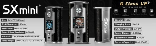 SXmini G Class V2 Box Mod Features