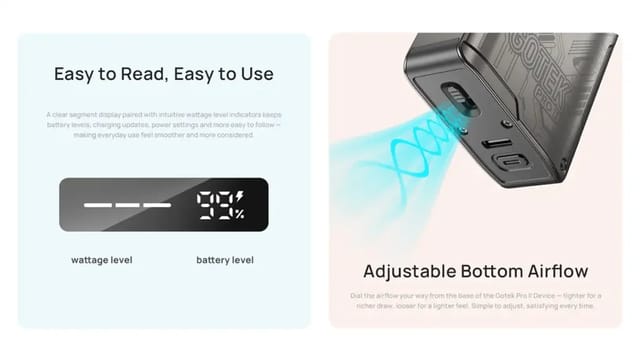 Aspire Gotek Pro 2 Pod Vape Kit Screen & Airflow