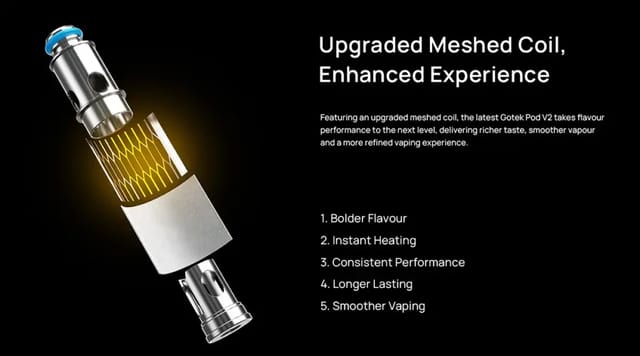 Aspire Gotek V2 XL Replacement Pods Upgraded Mesh Coil