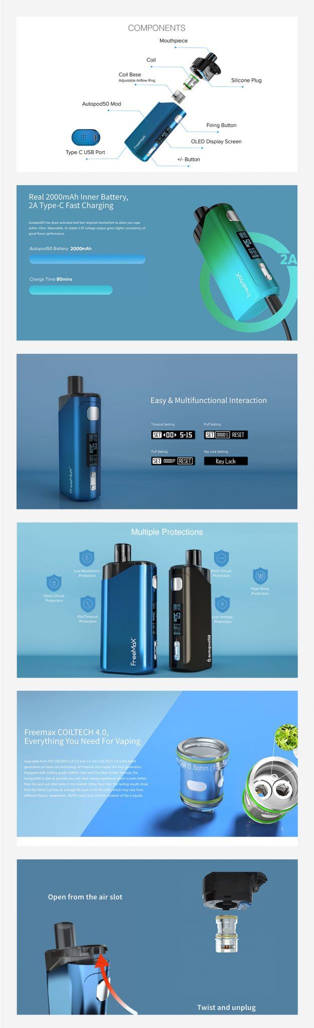 Freemax Autopod50 Features UK