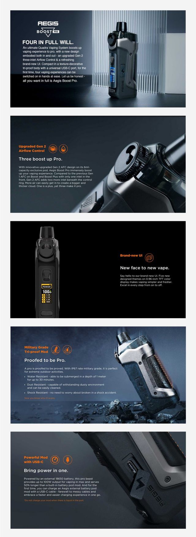 Geekvape-Aegis-Boost-Pro-100W-18650-Pod-Kit-Features-UK Geekvape-Aegis-Boost-Pro-100W-18650-Pod-Kit-Features-UK