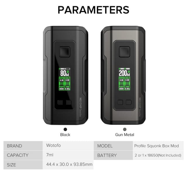 Wotofo-Profile-Squonk-Box-Mod-Parameters Wotofo-Profile-Squonk-Box-Mod-Parameters