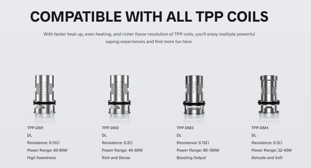 VOOPOO Argus MT & XT 100W Kit with Maat Tank Compatible Coils VOOPOO Argus MT & XT 100W Kit with Maat Tank Compatible Coils