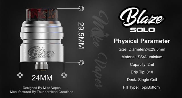 Thunderhead Creations Blaze Solo RDA Parameters Thunderhead Creations Blaze Solo RDA Parameters