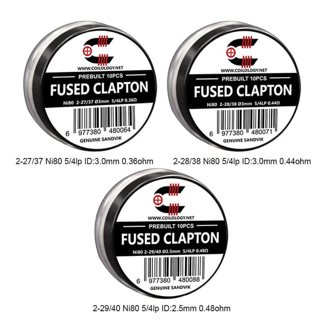 Coilology Prebuilt Sandvik Fused Clapton Coils Types Coilology Prebuilt Sandvik Fused Clapton Coils Types