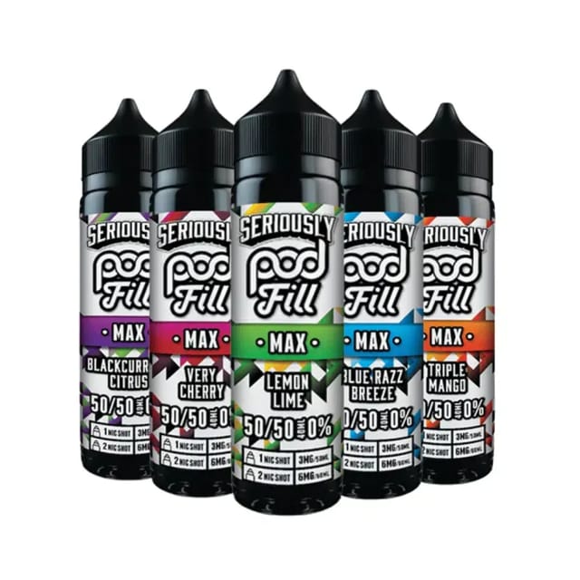Seriously Pod Fill MAX 50/50 Shortfill E-Liquid 50ml by Doozy