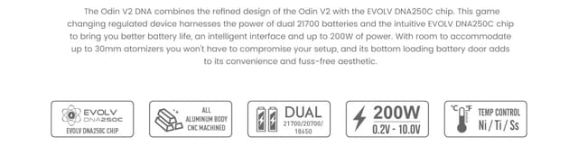 Dovpo Odin V2 DNA250C Mod Key Features Dovpo Odin V2 DNA250C Mod Key Features