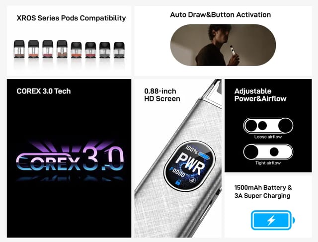 Vaporesso XROS 5 Pod Kit Features Vaporesso XROS 5 Pod Kit Features