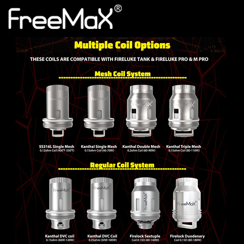 Freemax Mesh Pro Mesh Coils Types