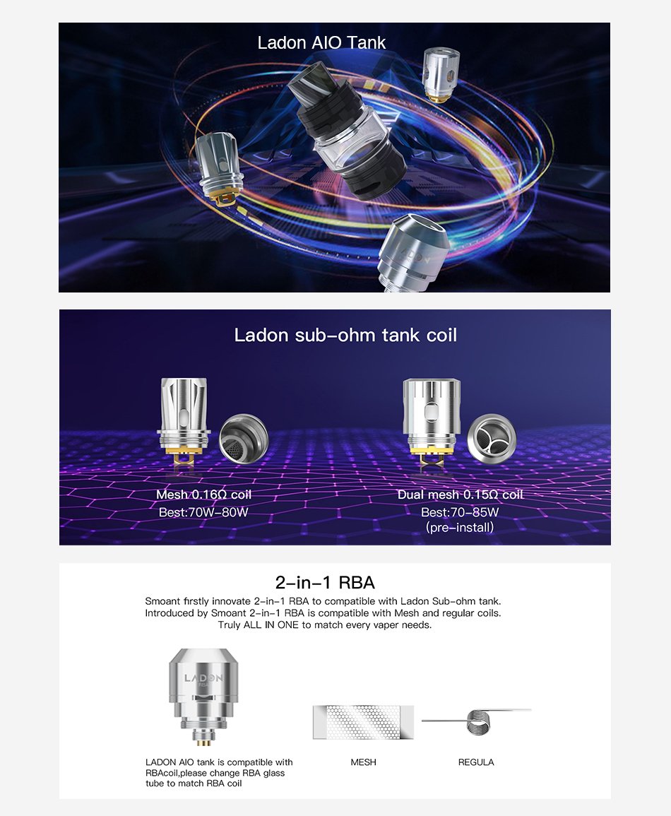 Smoant Ladon AIO Tank Features UK