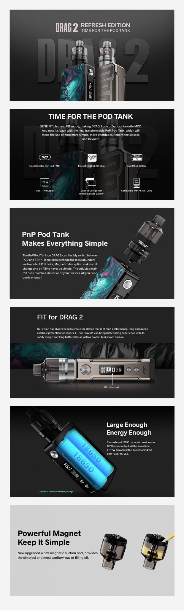 Voopoo Drag 2 Refresh Kit Features