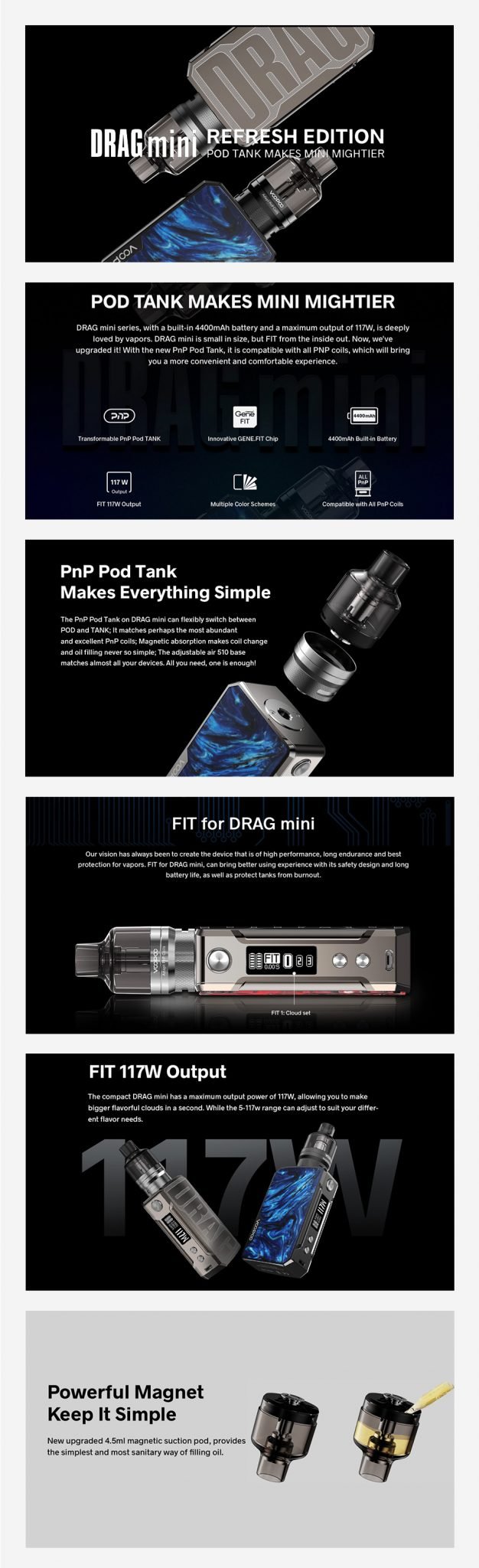 Voopoo Drag Mini Refresh Kits Features UK
