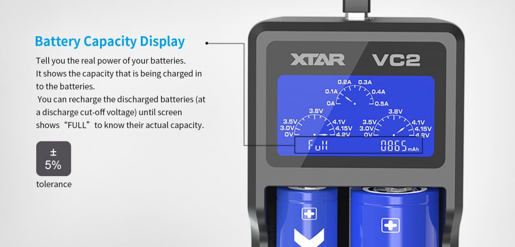 Xtar VC2 Battery Charger Display