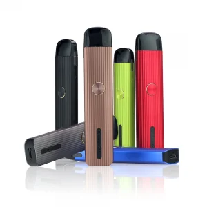Six Caliburn G Pod Kits in Rosy Brown, Black, Grey, Green and Red. 