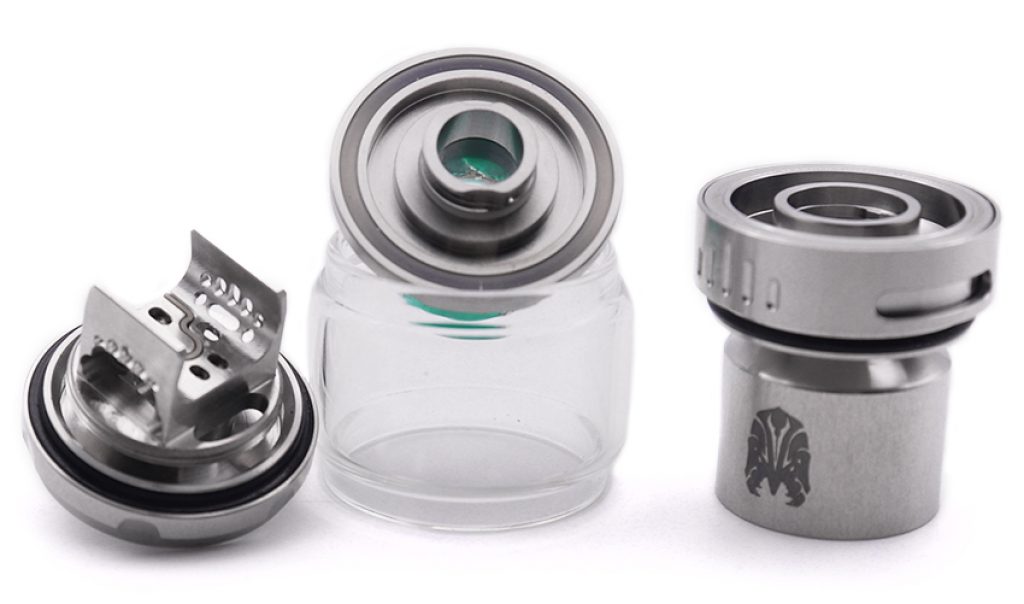 Dissembled OXVA Arbiter 2 RTA Deck showing all the different parts and pieces