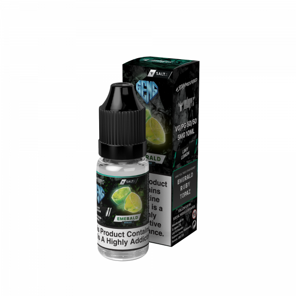 Bottle of Dr Vapes nic salts in Emerald flavour next to its box