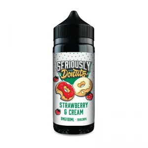 Single bottle of Doozy Vape Co's Seriously Donuts Strawberry and Cream shortfill in 100ml bottle