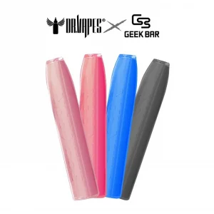 All four available Dr. Vapes Geek Bar disposable vapes placed next to each other, each in their different flavours.
