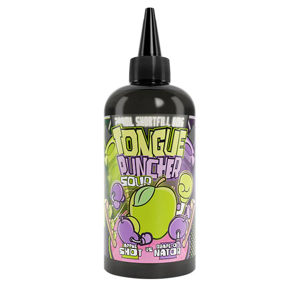 Bottle of Joe's Juice Tongue Puncher Apple and Grape Sour 200ml shortfill