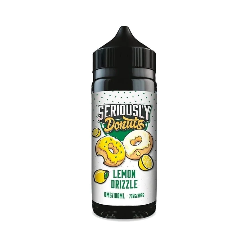 Single bottle of Doozy Vape Co's Seriously Donuts Lemon Drizzle shortfill in 100ml bottle