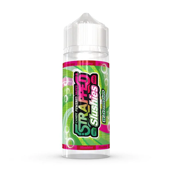 Single bottle of Strapped Slushies 100ml shortfill in Watermelon flavour