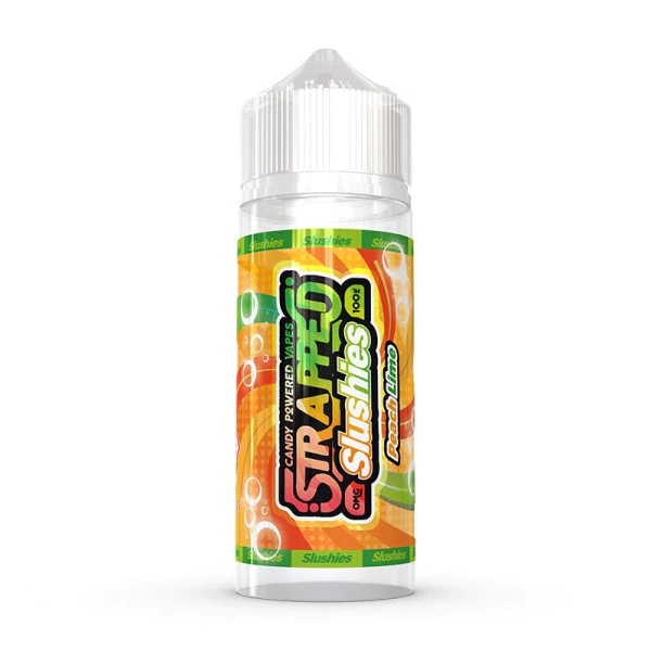 Single bottle of Strapped Slushies 100ml shortfill in Peach Lime flavour