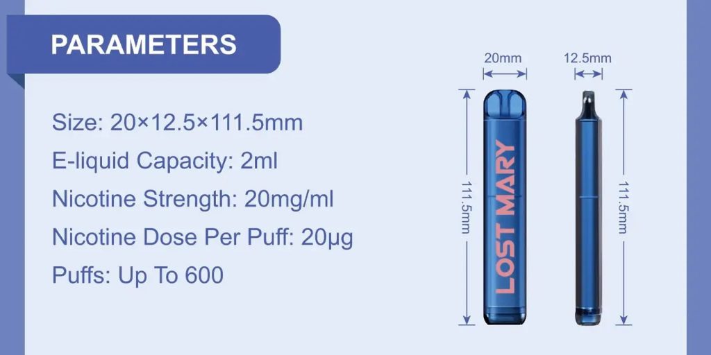 Lost Mary AM600 Disposable Vape Parameters