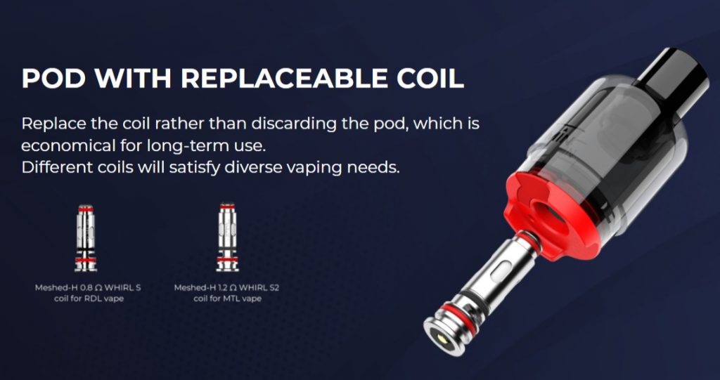 Uwell Whirl S2 Empty Pod Cartridge Coil Replacement