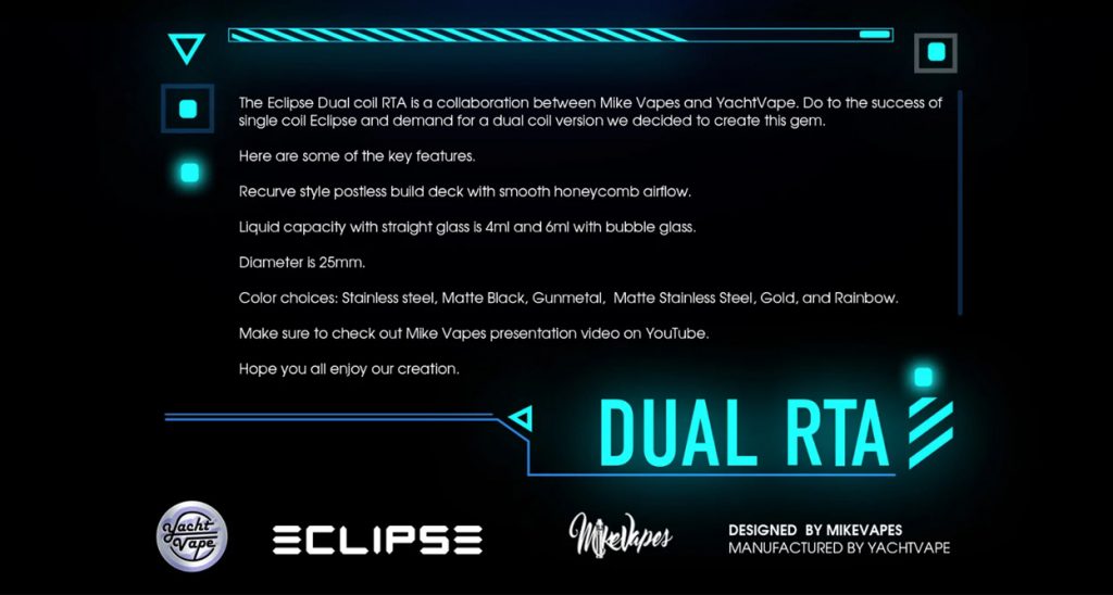 Yachtvape Eclipse Dual RTA Promo 2