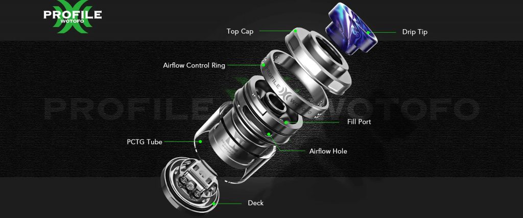 Wotofo Profile X RTA Exploded View