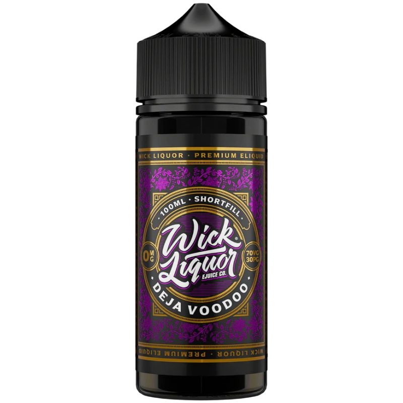 Wick Liquor 100ml E-liquid Shortfill Deja Voodoo New Label