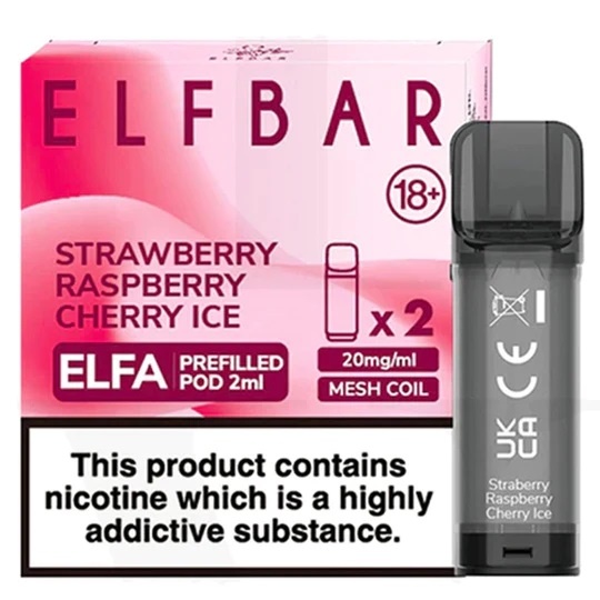 Elf Bar Elfa Prefilled Pods 2ml Strawberry Raspberry Cherry Ice