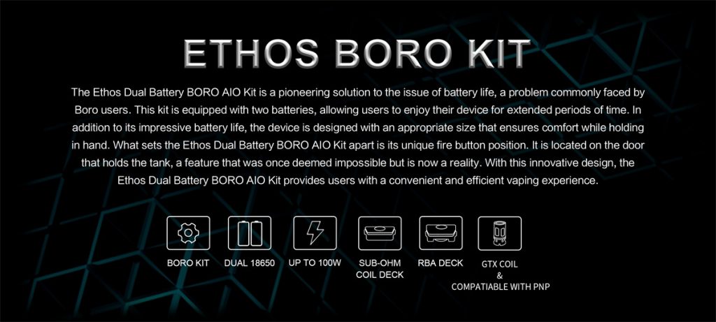 Ethos Boro Kit by Across Vape and Infinite Mods Promo