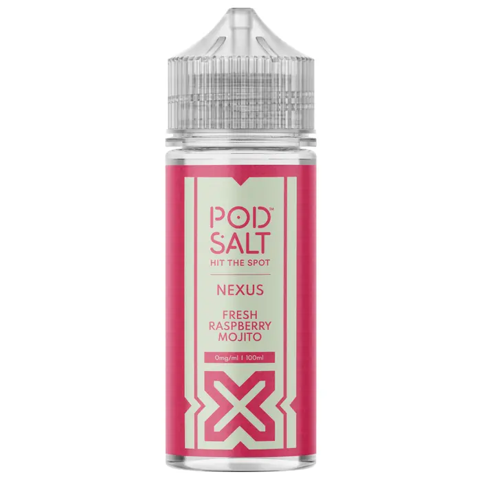 Pod Salt Nexus E-liquid 100ml Shortfill Fresh Raspberry Mojito
