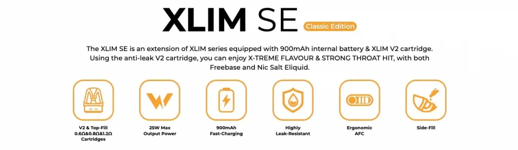 OXVA Xlim SE Bonus Kit Classic Edition Features