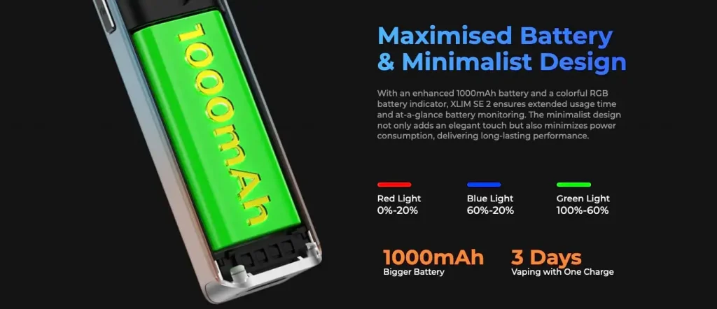 OXVA Xlim SE 2 Pod Kit Battery Lights