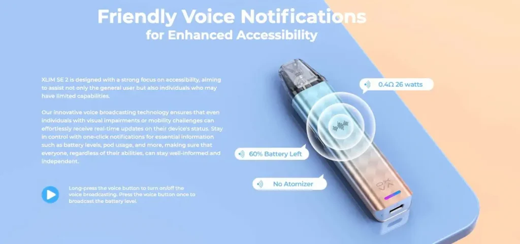 OXVA Xlim SE 2 Pod Kit Voice Recognition