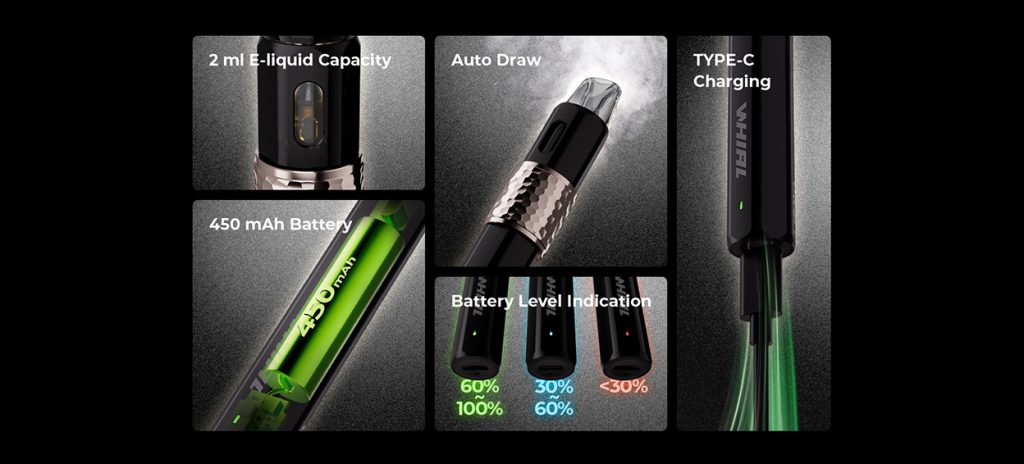 UWELL Whirl F Pod Kit Features UWELL Whirl F Pod Kit Features