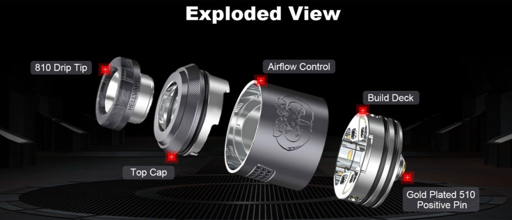 Hellvape Drop Dead 2 RDA Exploded View