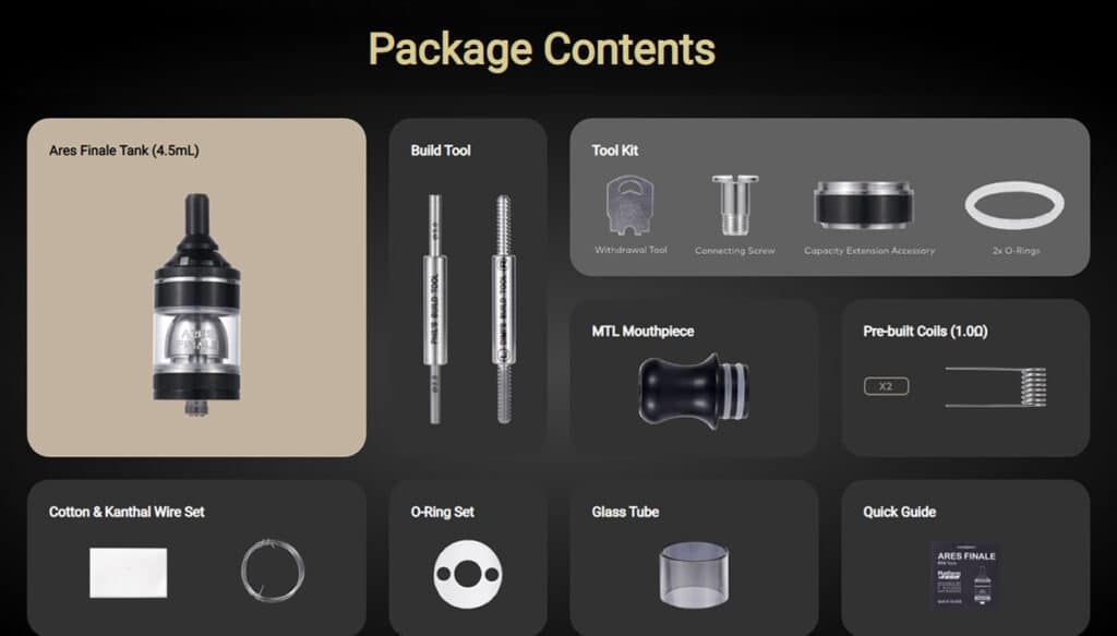 Innokin Ares Finale RTA Contents