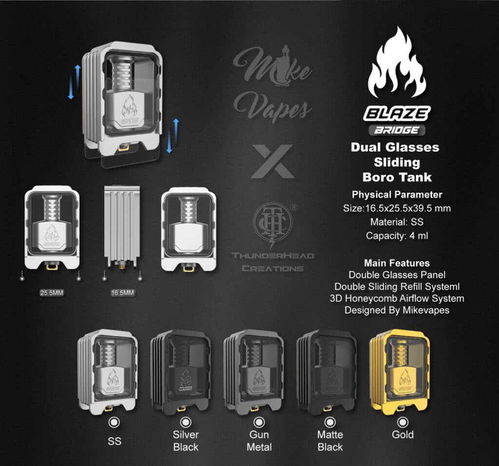 ThunderHead Creations Blaze Bridge with Sliding Tank Dual Glass Parameters ThunderHead Creations Blaze Bridge with Sliding Tank Dual Glass Parameters