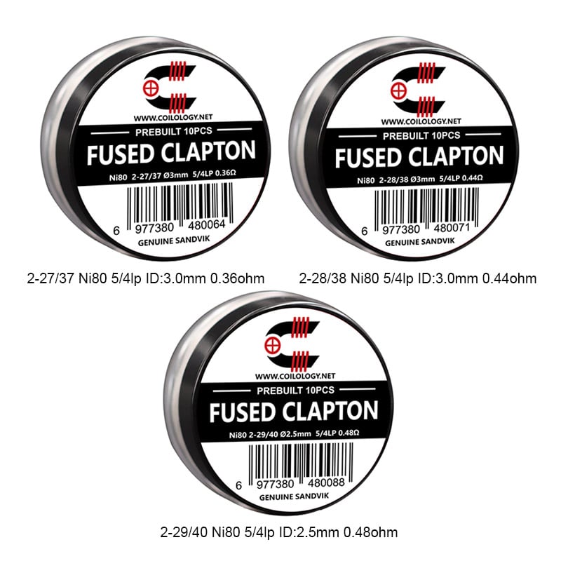 Coilology Prebuilt Sandvik Fused Clapton Coils Types
