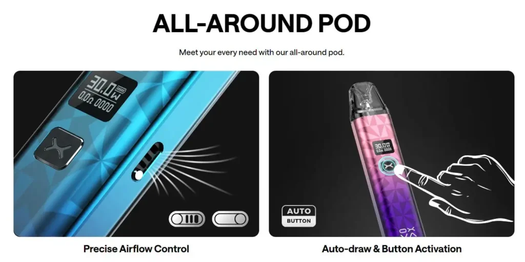 OXVA Xlim Classic Edition Pod Vape Kit Airflow & Activation