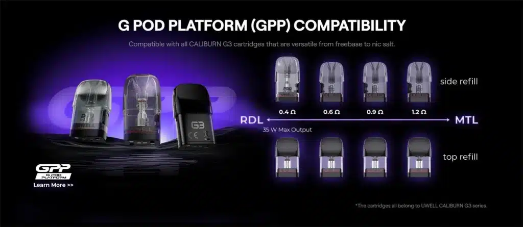 Uwell Caliburn G3 PRO Pod Kit Compatible Pods Uwell Caliburn G3 PRO Pod Kit Compatible Pods