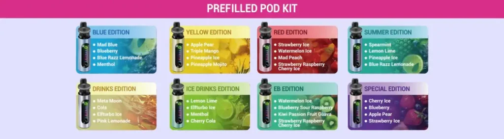 Elf Bar 4 in 1 Pod Kit Flavour Card 2 Elf Bar 4 in 1 Pod Kit Flavour Card 2