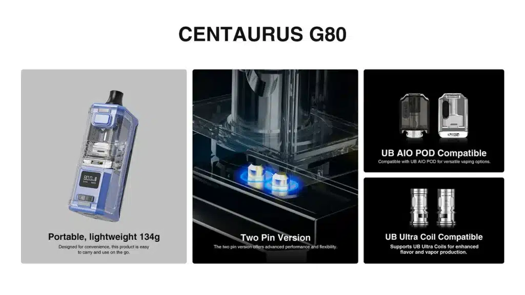 Lost Vape Centaurus G80 AIO Pod Kit Features Lost Vape Centaurus G80 AIO Pod Kit Features