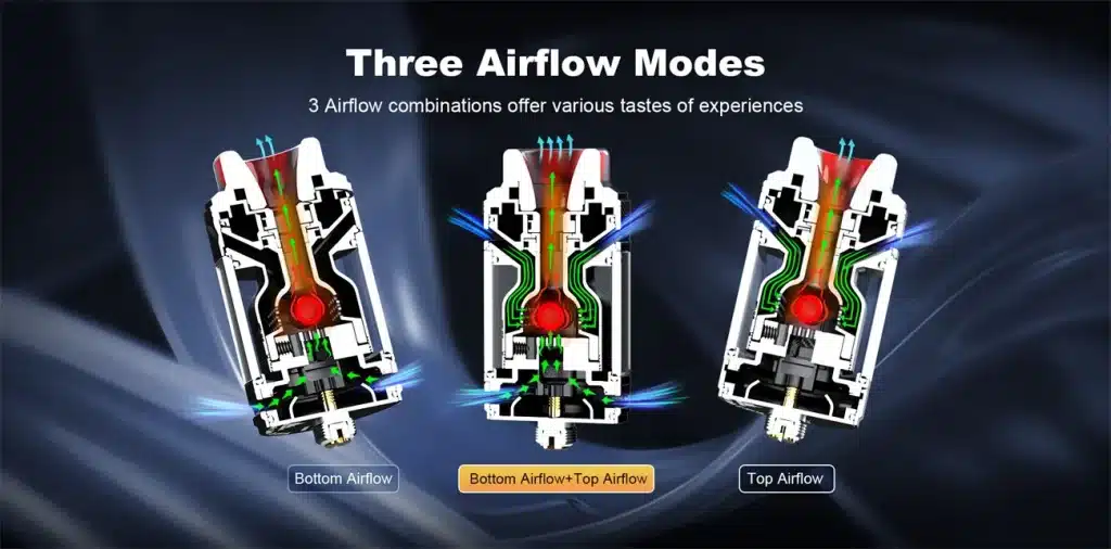 Hellvape Fat Rabbit 2 Solo RTA Airflow Modes