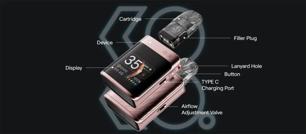 Uwell Caliburn G3 Pro Koko Pod Kit Exploded View Specifications Uwell Caliburn G3 Pro Koko Pod Kit Exploded View Specifications