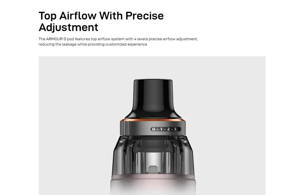 Vaporesso Armour G Pod Kit Top Airflow Vaporesso Armour G Pod Kit Top Airflow